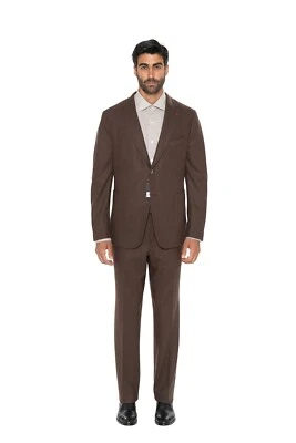 $6500 ISAIA NAPOLI "Comfort Project" Brown Hand-Sewn Suit Wool & Cashmere - Image 1 of 4