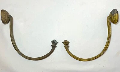 pair of antique 19th century gilt bronze ornate Victorian wall hooks bracket . - Image 1 of 4