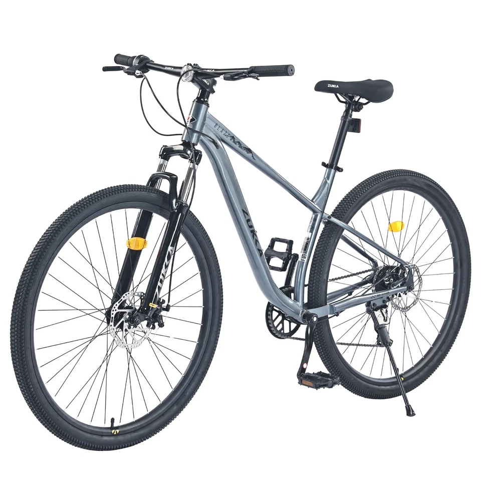 ZUKKA 29 Inch Wheels 8 Speed Mountain Bike, for Men Women Boys and Girls,Gray - Image 1 of 4