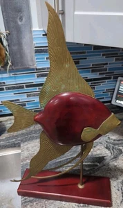Vintage MCM Frederick Cooper Style Penco Korea American Folk Art Angel Fish - Picture 1 of 9