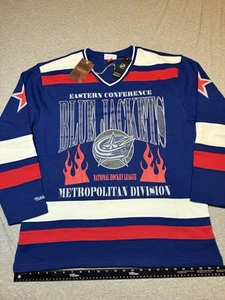Mitchell & Ness NHL Columbus Blue Jackets V Neck Sweatshirt Adult Large Blau Neu - Bild 1 von 13