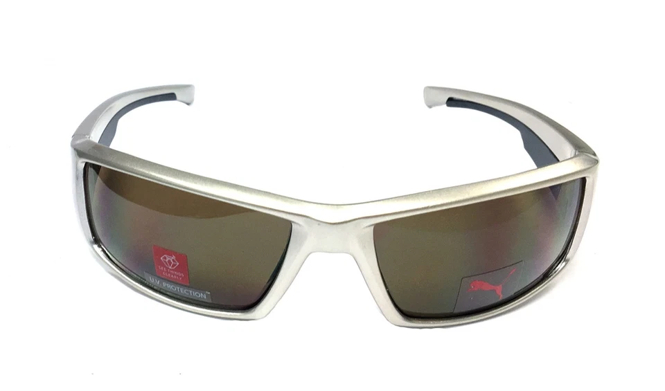 Gafas de sol deportivas Puma Chiller 15011 marco beige metálico lentes marrones Foto 1 de 1