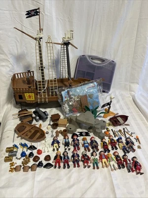Playmobil Pirate Ship 3550 and Pirate Set With Carry Case 4219, Set 5868 Vintage - Image 1 of 4