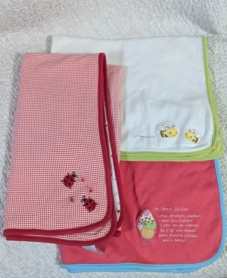 Gymboree Lady Bug Country Picnic 婴儿毯 柠檬大黄蜂 甜的东西 批量 — 第 1/4 张图片