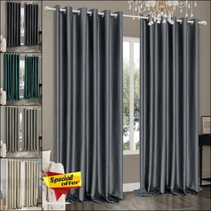 PAR de cortinas opacas con ojales anillo térmico superior listo para usar cortina vendida de lujo - Imagen 1 de 31