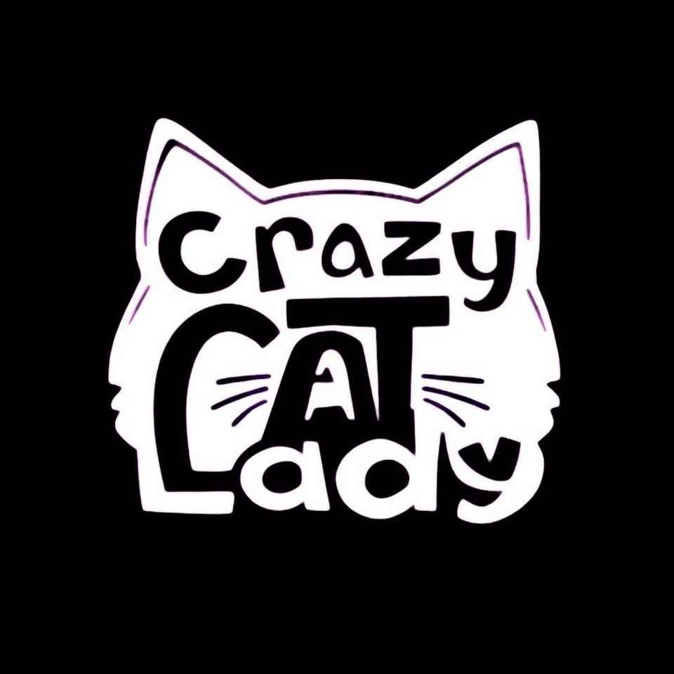 Calcomanía adhesiva para ventana Crazy Cat Lady 10 pulgadas color BLANCO Jdm coche camión SUV  Foto 1 de 1