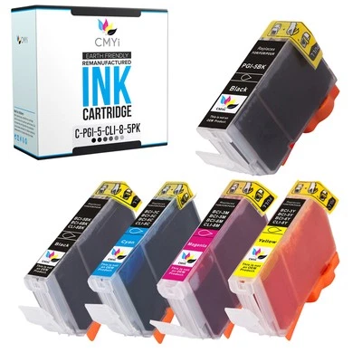 CMYi 5PK PGI-5 CLI-8 Ink Cartridges for Canon PIXMA iP5200R iX5000 MP500 MP530 - Image 1 of 4