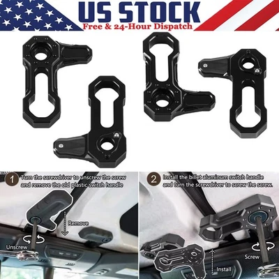 Cerraduras de techo Freedom Top negras en forma de L para Jeep Wrangler JK JKU 2007-2018 Foto 1 de 4