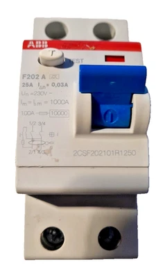 ABB F202 A 25/0.03 Schutzschalter, Fehlerstrom,  FI-Schalter, sieht aus wie neu - Bild 1 von 3