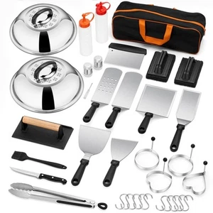 Kit de accesorios de plancha de 35 piezas, accesorios de parrilla de tapa plana, herramientas de parrilla con E... - Imagen 1 de 9
