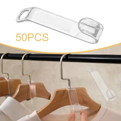 50 Pezzi Di Appendiabiti Trasparenti Per Armadio, Per Borse, Camicie E - Immagine 1 di 4