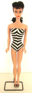 Vintage 60s Barbie Doll #5 Brunette Ponytail OSS, Stand, Shoes (Japan) - Bild 1 von 14
