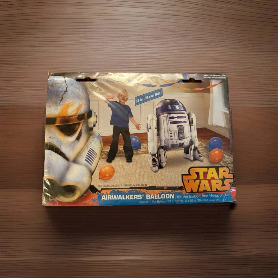 Globo de aluminio 38" Star Wars R2D2 Airwalker fiesta paseos en el aire nuevo Disney C8 Foto 1 de 2