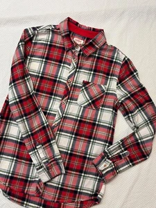 Cat & Jacket Shirt Lightweight Flannel Size Girls (14/16) XL Red Green Plaid. - Picture 1 of 7