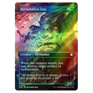 Reclamation Sage Foil Borderless FDN MTG Magic The Gathering TCG Card # 0340 - Picture 1 of 1