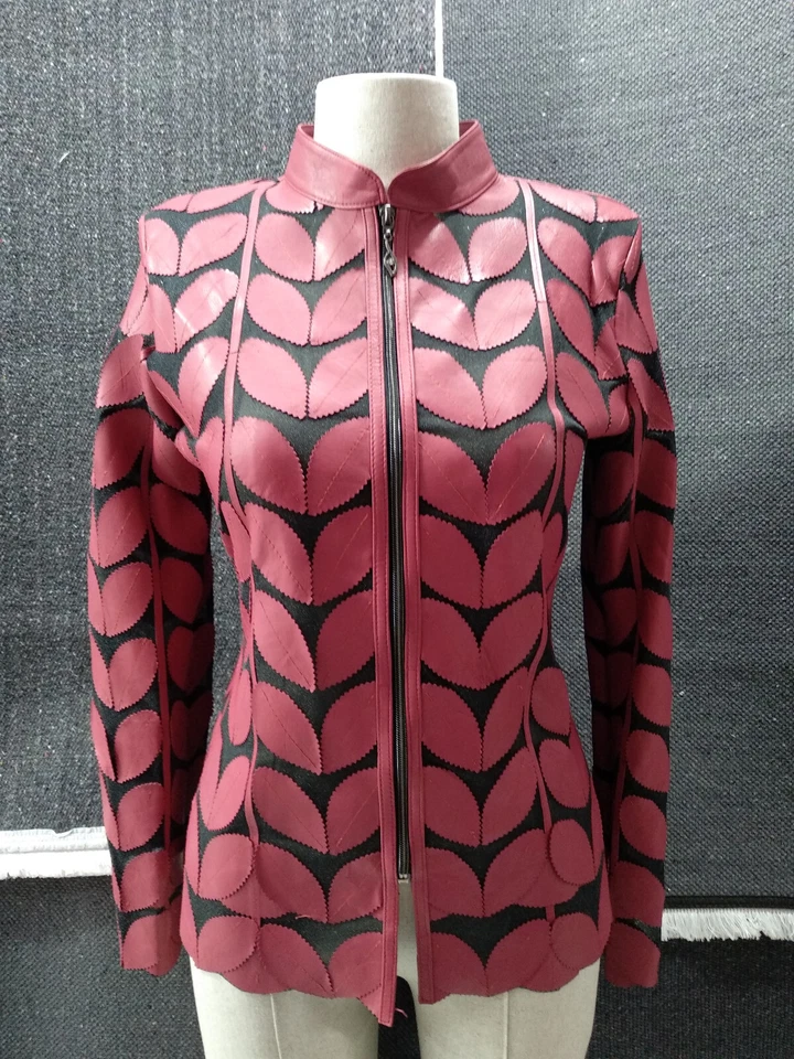 Womens Leather Leaf Jacket Womens Leather Womens Jacket Leather Womens All Sizes - Image 1 of 4
