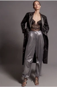 NWT Anthropologie Liquid Shine Parachute Harem Pant Joggers Trousers S Petite PS - Picture 1 of 5