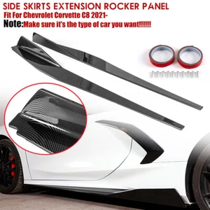 Para Corvette C8 2020+ faldas laterales estilo 5VM extensiones panel basculante fibra de carbono - Imagen 1 de 11