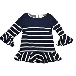 Sail to Sable Bluse STS blau Viertelarm Schößchen blau gestreift XS Kleid - Bild 1 von 9