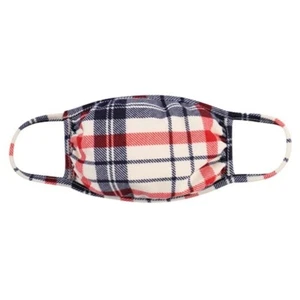 Reusable Face Mask Cover Red & Blue Plaid Comfortable Ultra Soft T-shirt Cloth - Bild 1 von 2