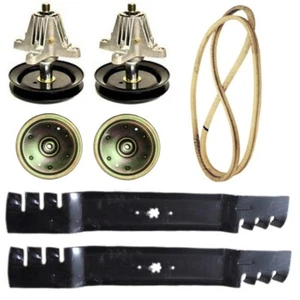42" Deck Mulching Rebuild Kit Spindles Blades Belt Fits Cub Cadet LTX1040 LTX104 - Picture 1 of 5