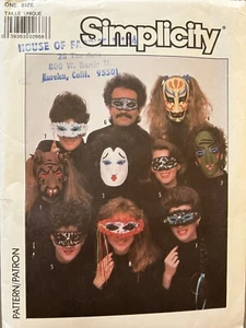Vtg Simplicity pattern 8289 Halloween Masks ~ Blue ink transfers uncut - Picture 1 of 2