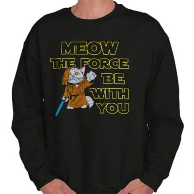 Cat Space Movie Meow The Force Be With You Womens or Mens Crewneck Sweatshirt - Image 1 of 4
