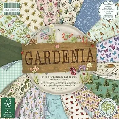 PAQUETE DE MUESTRA Gardenia 6x6  Primera Edición Papeles De Libro De Recortes • 3.75€