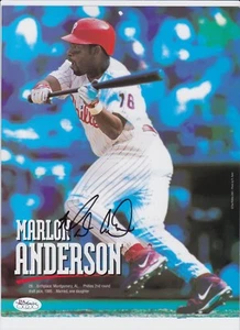MARLON ANDERSON PHILADELPHIA PHILLIES SIGNED 8.5X11 MAGAZINE PHOTO AUTO JSA - Picture 1 of 1