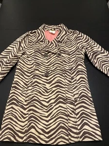 Crazy 8 brown zebra print trench coat M 7-8 jacket trenchcoat - Picture 1 of 9