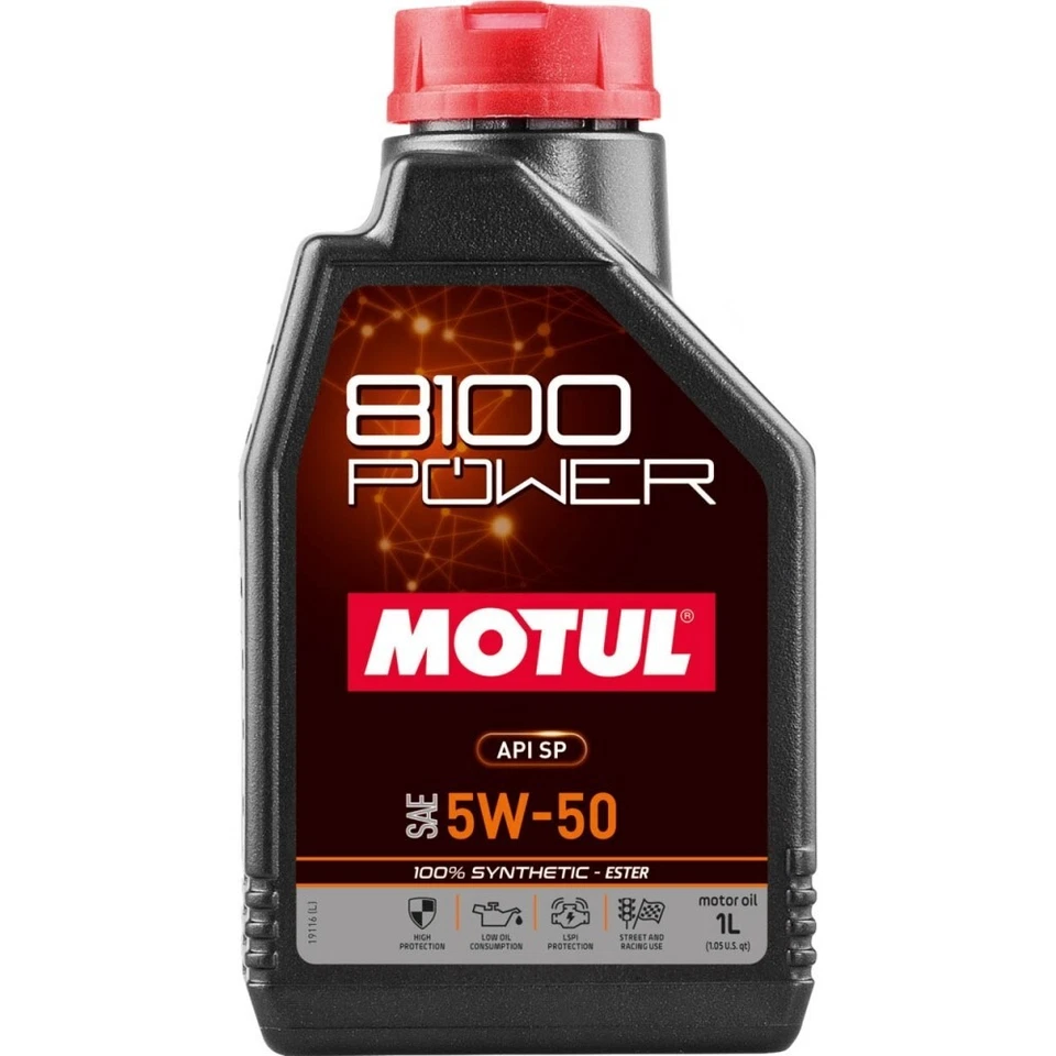 Motul 8100 Power Full Synthetic Engine Oil (5W50, 1 Liter)    111811 - Image 1 of 1