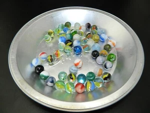 Vintage Lot of Over 50 Marbles Different Types and Colors None Glow - Picture 1 of 8