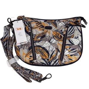 LUG Swivel RFID Convertible Expandable Crossbody Shoulder Bag Lily Grey Floral - Picture 1 of 12