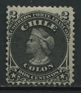 Chile 1867 2 centavos black unused no gum - Bild 1 von 1