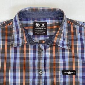 Taco Bell Work Shirt Women’s Size M Button Down Plaid Burrito Fast Food 2085 - Picture 1 of 13