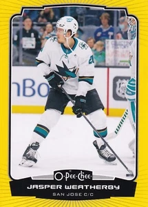 2022-23 O-Pee-Chee Hockey Jasper Weatherby Yellow Border #323 - San Jose Sharks - Picture 1 of 2