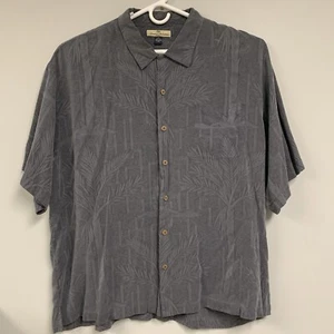 Tommy Bahama Short Sleeve Silk Hawaiian Palm Tree Shirt XXL Toyota Loop Collar - Picture 1 of 11
