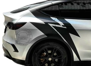 Double Side Graphics Lightning Car Sticker For Tesla Model Y Model 3 Trunk Decal - Picture 1 of 3