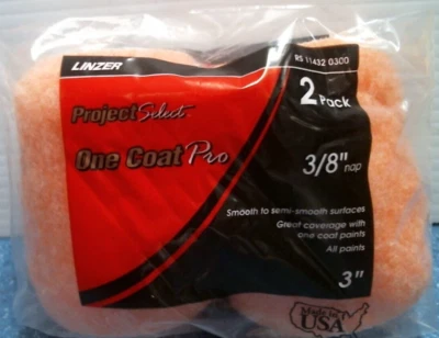 Linzer 3",,  3/8" NAP  Paint Roller Cover   2pk   (RS114320300)   FS - Image 1 of 4