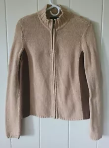 Charter Club Damen M braun Pullover Jacke Reißverschluss vorne Langarm Kunst-Wildleder seitlich - Bild 1 von 7
