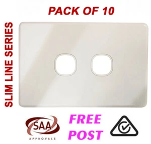 10 x SLIM - 2 Gang Wall Plate - Picture 1 of 3