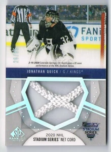 2020-21 SP Game-Used NHL Stadium Series Net Cord #SSNC-JQ Jonathan Quick 26/35 - Picture 1 of 1