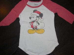 NEW RETRO Disney Mickey Mouse CHRISTMAS Santa hat Shirt Adult Size XS  Or XL - Picture 1 of 1