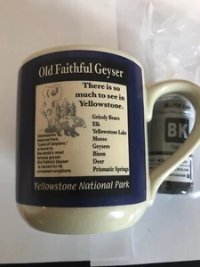 YELLOWSTONE NATIONAL PARK Souvenir Vintage Tasse unbenutzt aber mit einigen Rissen - Bild 1 von 4