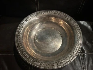 10'' Sterling Silver Bowl Stamped w/ Hallmark- B17- Watson Company Ornate Pierce - Picture 1 of 18