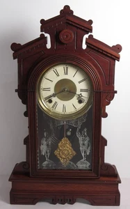 Antique W.M.L. Gilbert Kitchen Mantel Clock 8-Day, Time/Strike, Key-wind - Picture 1 of 17
