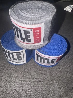 Title Boxing Semi Elastic Mexican Handwraps - 2 Blue 1 Gray - Image 1 of 2