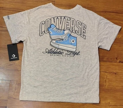 Camiseta de manga corta Converse® para niñas - Gris jaspeado M zapatos deportivos medianos Foto 1 de 4