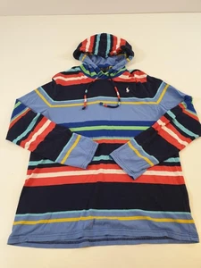 Polo Ralph Lauren Hemd Herren große blaue Streifen Hoodie Jersey leicht Pony - Bild 1 von 11