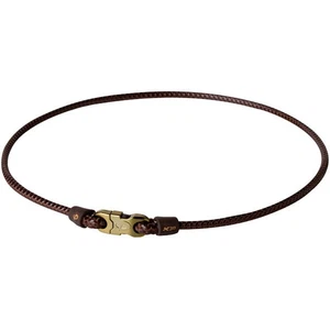 Phiten X30 Moda Woven Titanium Necklace Brown - 17 Inch - Foto 1 di 1